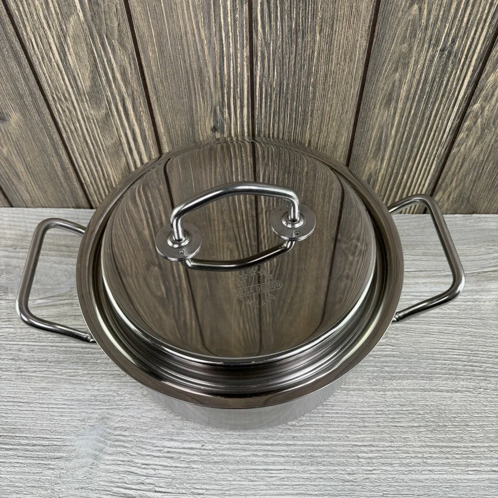 Silga Teknika 3 Qt 24cm Stainless Steel Stock Pot Lid 18/10 Made Italy